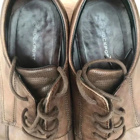 Rockport Brown Leather Men’s Dress Shoes Size 9.5 - Picture 7 of 15